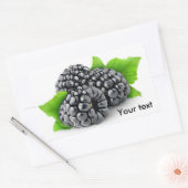 Sticker Rectangulaire Trois mûres avec feuilles (Enveloppe)