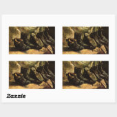 Sticker Rectangulaire Trois paires de chaussures de Vincent van Gogh (Feuille)