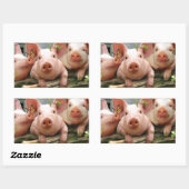 Sticker Rectangulaire Trois petits cochons (Feuille)