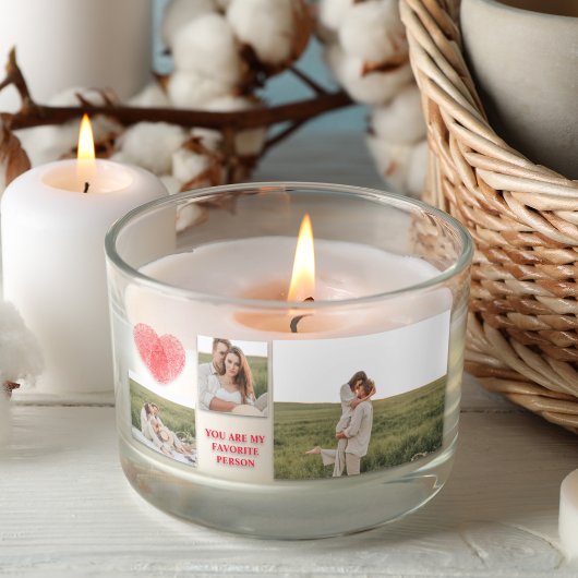 Sticker Rectangulaire Trois photos Collage Couple | Cadeau Valentines