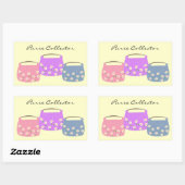 Sticker Rectangulaire Trois sacs à main floraux (Feuille)
