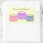 Sticker Rectangulaire Trois sacs à main floraux (Sac)