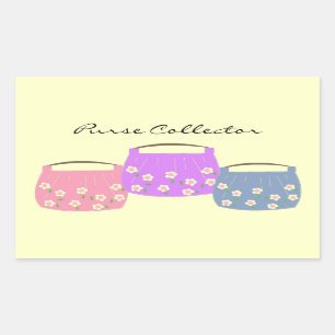 Sticker Rectangulaire Trois sacs à main floraux