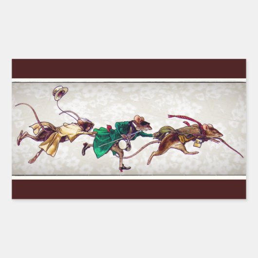 Sticker Rectangulaire Trois souris aveugles (Devant)