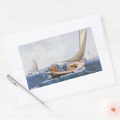 Sticker Rectangulaire Trolling pour Blue Fsh au large de la côte du Main (Enveloppe)