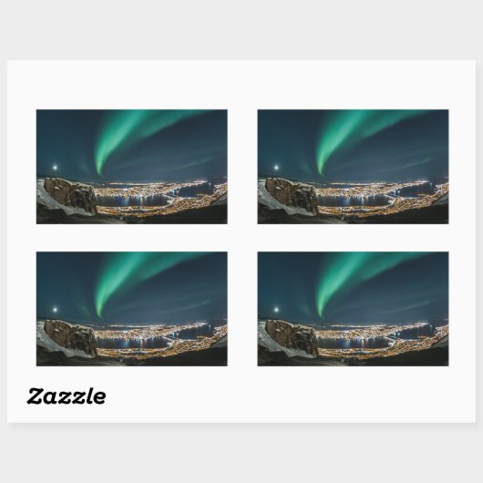 Sticker Rectangulaire Tromso Northern Lights (Feuille)