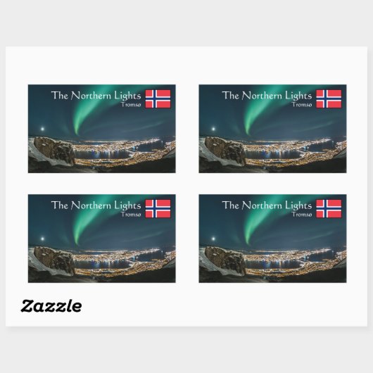 Sticker Rectangulaire Tromso Northern Lights (Feuille)