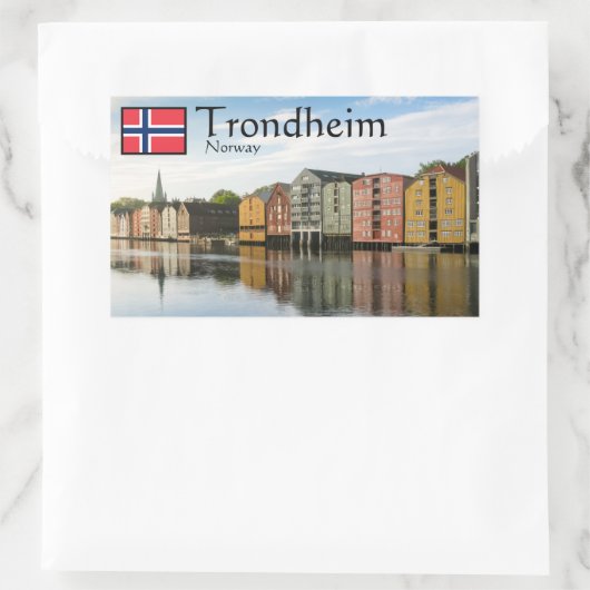 Sticker Rectangulaire Trondheim Norvège Souvenir (Sac)