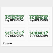 Sticker Rectangulaire Trop stupide pour la science (Feuille)