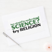 Sticker Rectangulaire Trop stupide pour la science (Enveloppe)