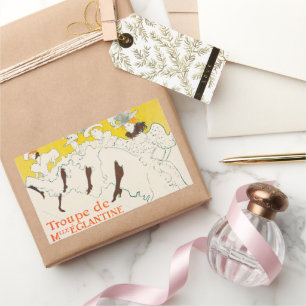 Sticker Rectangulaire Troupe de Mademoiselle Eglantine, Toulouse Lautrec