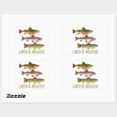 Sticker Rectangulaire Trout Catch and Release (Feuille)