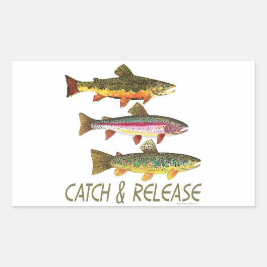 Sticker Rectangulaire Trout Catch and Release (Devant)