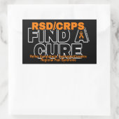 STICKER RECTANGULAIRE TROUVER UNE CURE/BOLD...RSD/CRPS (Sac)
