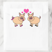 Sticker Rectangulaire True Love - Joli dessin de porc (Sac)