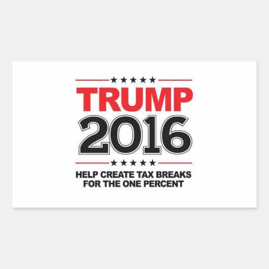Sticker Rectangulaire TRUMP 2016 - Créer des allégements fiscaux pour le (Devant)