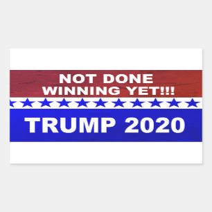 Sticker Rectangulaire Trump 2020 gains non faits pourtant rouge, blanc