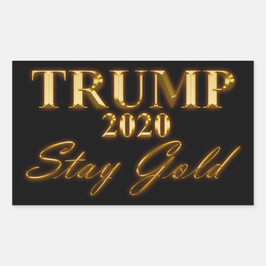 Sticker Rectangulaire TRUMP 2020 - Stay Gold (Devant)