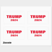 Sticker Rectangulaire Trump 2024 Colorful Red White Bold Cool tendance (Feuille)
