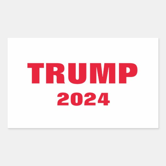 Sticker Rectangulaire Trump 2024 Colorful Red White Bold Cool tendance (Devant)