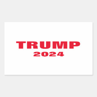 Sticker Rectangulaire Trump 2024 Colorful Red White Bold Cool tendance