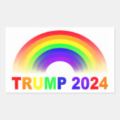 Sticker Rectangulaire Trump 2024 Rainbow (Devant)