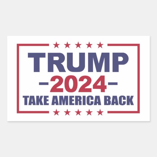 Sticker Rectangulaire Trump 2024 : Reprendre l'Amérique (Devant)