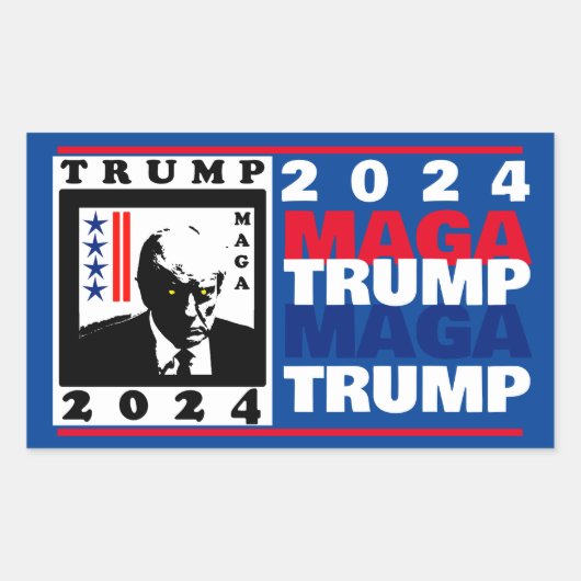 STICKER RECTANGULAIRE TRUMP 2024 RWB (Devant)