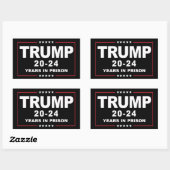 Sticker Rectangulaire TRUMP 20 - 24 ans de prison - Anti-Trump (Feuille)