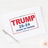Sticker Rectangulaire TRUMP 20 - 24 ans de prison - Anti-Trump (Enveloppe)