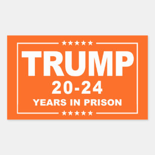 Sticker Rectangulaire TRUMP 20 - 24 Ans de Prison - Anti-Trump