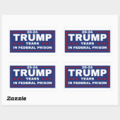 Sticker Rectangulaire Trump 20-24 ans en prison, démocrates libéraux (Feuille)