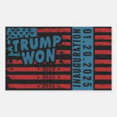 Sticker Rectangulaire Trump a gagné 2024 (Devant)