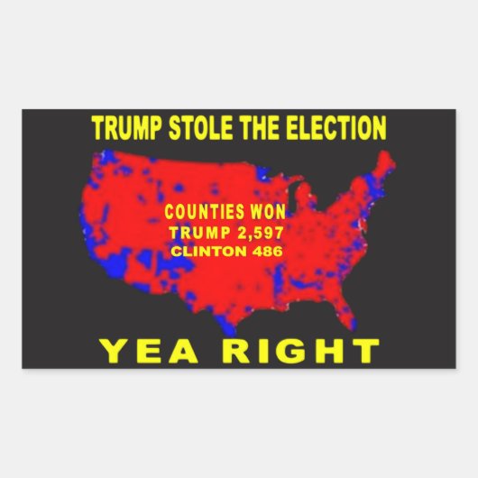 STICKER RECTANGULAIRE TRUMP A VOLÉ L'ÉLECTION (Devant)