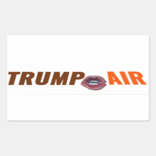 Sticker Rectangulaire Trump Hot Air Au Naturel White