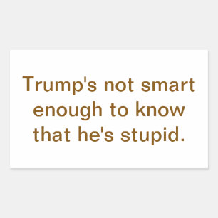Sticker Rectangulaire Trump imbécile stupide n'est pas intelligent Hanka