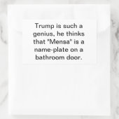 Sticker Rectangulaire Trump is not a stable genius Hankamer Artjunkhaus (Sac)