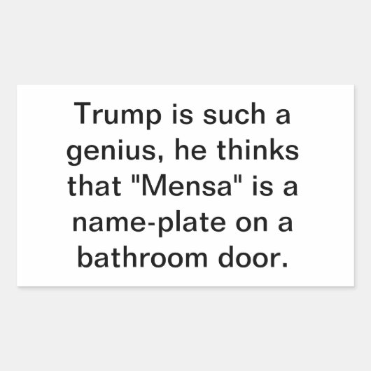 Sticker Rectangulaire Trump is not a stable genius Hankamer Artjunkhaus (Devant)