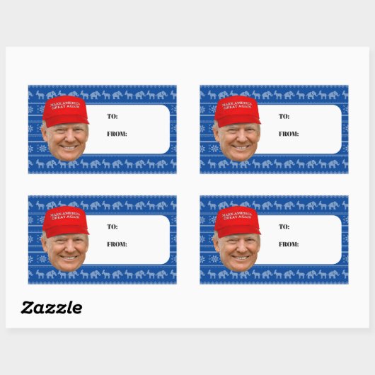 Sticker Rectangulaire TRUMP MAGA Noël (Feuille)