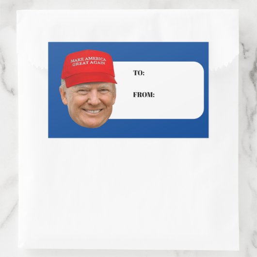 Sticker Rectangulaire TRUMP MAGA Noël (Sac)