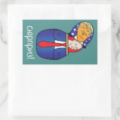 Sticker Rectangulaire Trump - Poupée russe Poutine (Sac)