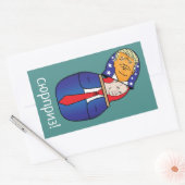Sticker Rectangulaire Trump - Poupée russe Poutine (Enveloppe)