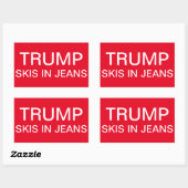 Sticker Rectangulaire Trump Skis en Jeans (Feuille)