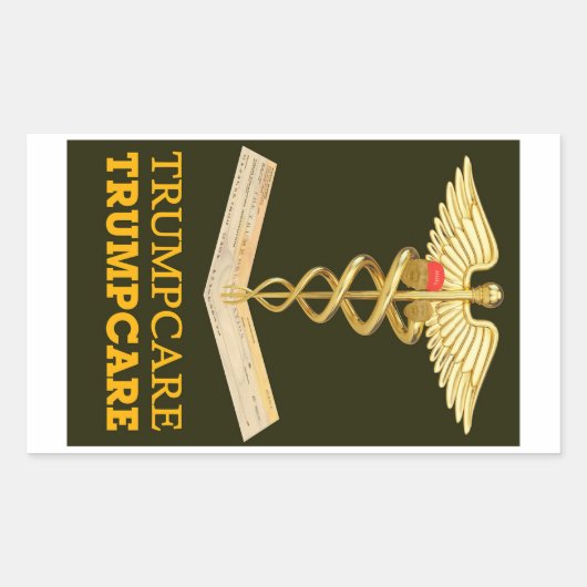 Sticker Rectangulaire TrumpCare : un Casquette (Devant)