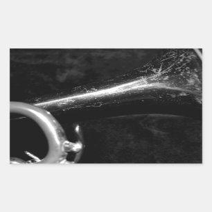 Sticker Rectangulaire Trumpet Bell noir et blanc