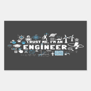 Sticker Rectangulaire TRUST ME, I'M AN ENGINEER feat Maxwell