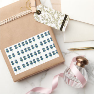 Sticker Rectangulaire Tshirt Fleurs Pressées, Fleurs sauvages Boho