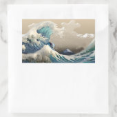 Sticker Rectangulaire tsunami surf (Sac)