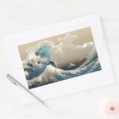 Sticker Rectangulaire tsunami surf (Enveloppe)