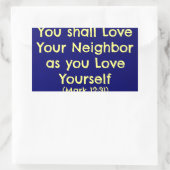 Sticker Rectangulaire Tu aimeras ton prochain (Sac)